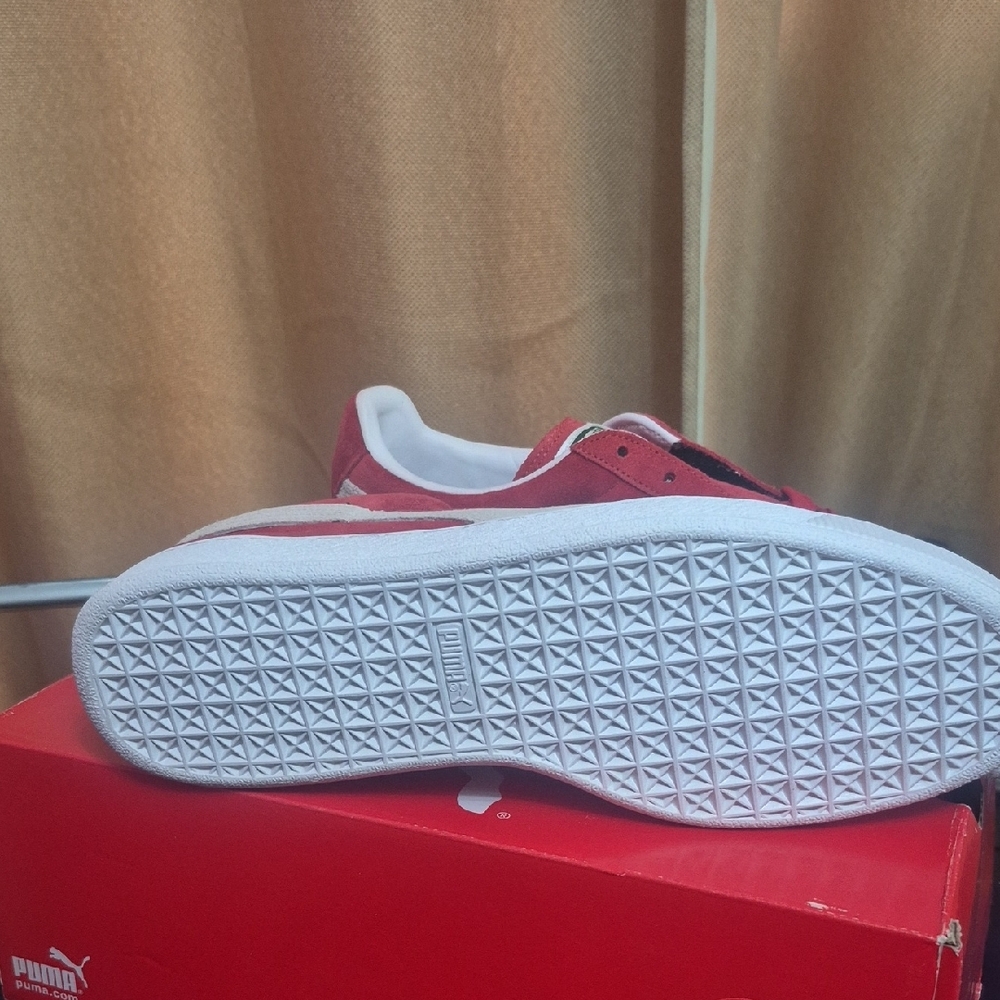 Puma Red and White Suede Sneakers - Picture 2 of 3
